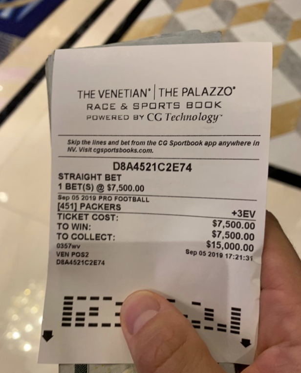 Jon Price Biggest Bet in Las Vegas For Week 1 at the Venetian Casino